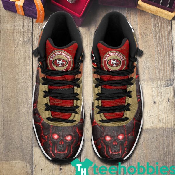 san francisco 49ers logo lava skull air jordan 11 sneakers shoes 3 4jHhc 600x600px San Francisco 49ers Logo Lava Skull Air Jordan 11 Sneakers Shoes