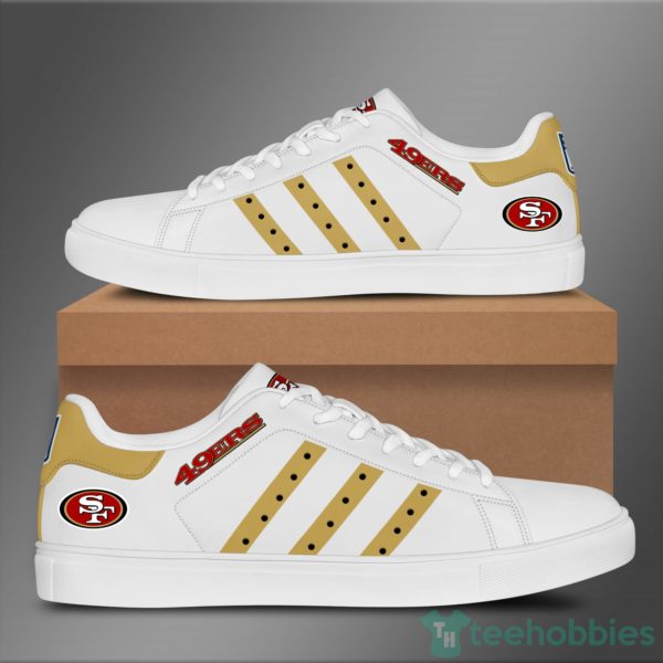 san francisco 49ers yellow striped white low top skate shoes 1 OD3EL 600x600px San Francisco 49Ers yellow Striped White Low Top Skate Shoes
