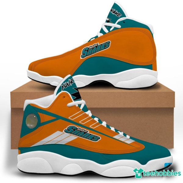 san jose sharks custom name air jordan 13 shoes sneakers mens womens personalized gifts 2 C7TPh 600x600px San Jose Sharks Custom Name Air Jordan 13 Shoes Sneakers Personalized Gifts