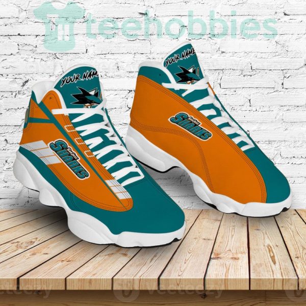 san jose sharks custom name air jordan 13 shoes sneakers mens womens personalized gifts 3 yWM9i 600x600px San Jose Sharks Custom Name Air Jordan 13 Shoes Sneakers Personalized Gifts