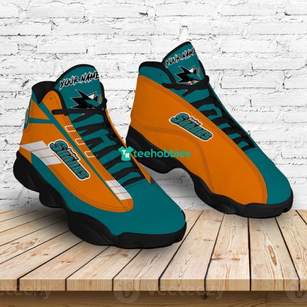 san jose sharks custom name air jordan 13 shoes sneakers mens womens personalized gifts 4 pc8zR 600x600px San Jose Sharks Custom Name Air Jordan 13 Shoes Sneakers Mens Womens Personalized Gifts