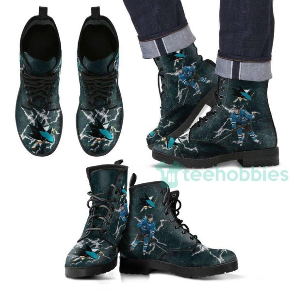 san jose sharks fans leather boots shoes 1 U5b04 600x600px San Jose Sharks Fans Leather Boots Shoes