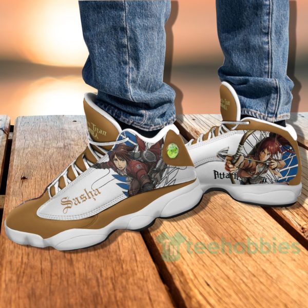 sasha blouse custom attack on titan anime air jordan 13 shoes 4 gPG47 600x600px Sasha Blouse Custom Attack On Titan Anime Air Jordan 13 Shoes