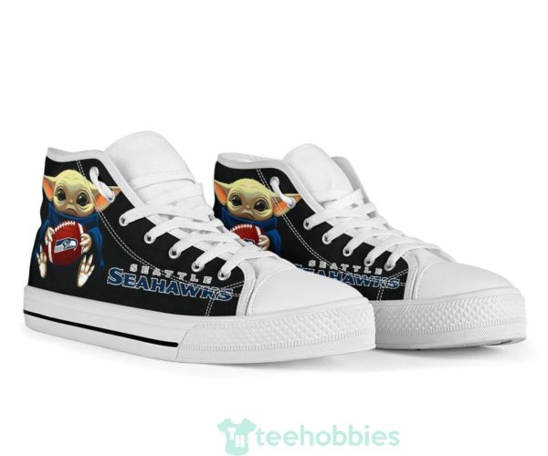 seahawks cute baby yoda high top shoes fan gift 4 lSS3Z 600x500px Seahawks Cute Baby Yoda High Top Shoes Fan Gift