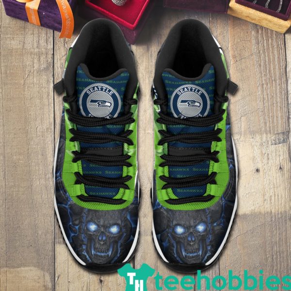 seattle seahawks logo lava skull air jordan 11 sneakers shoes 3 gtgl8 600x600px Seattle Seahawks Logo Lava Skull Air Jordan 11 Sneakers Shoes