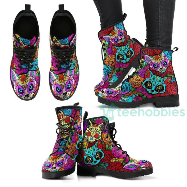 skull cat leather boots fashion shoes 1 MOC5O 600x600px Skull Cat Leather Boots Fashion Shoes