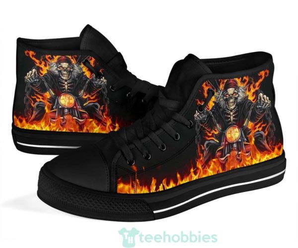 skull raider flame high top shoes biker gift 1 p9ard 600x500px Skull Raider Flame High Top Shoes Biker Gift
