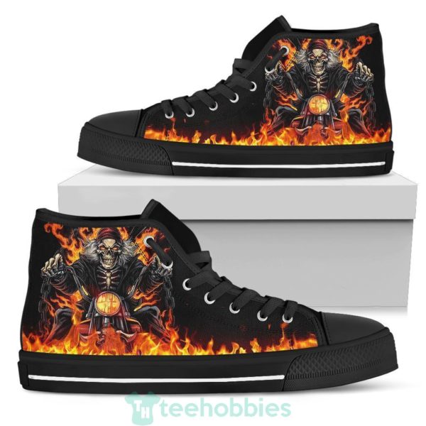 skull raider flame high top shoes biker gift 3 4eOK2 600x600px Skull Raider Flame High Top Shoes Biker Gift