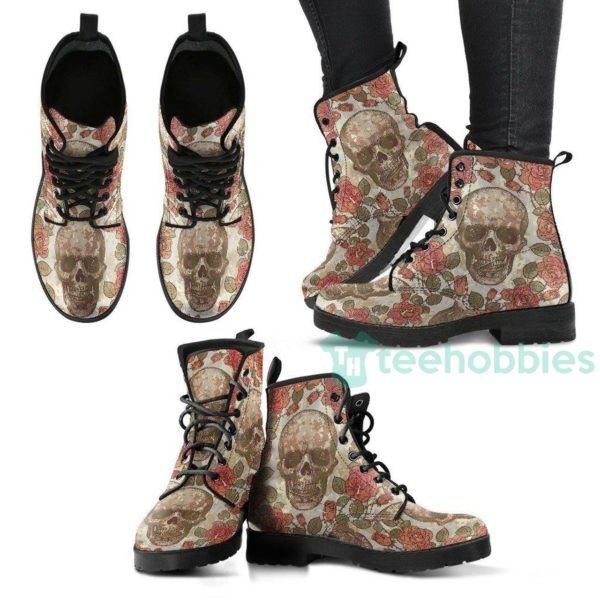 skull roses handcrafted leather boots shoes 1 q9FHP 600x600px Skull Roses Handcrafted Leather Boots Shoes