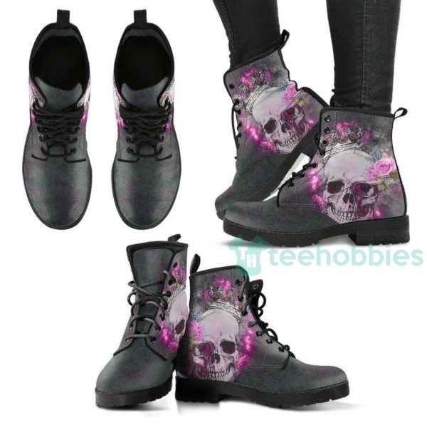 skull with a crown handcrafted leather boots shoes 1 Ekrx0 600x600px Skull With A Crown Handcrafted Leather Boots Shoes