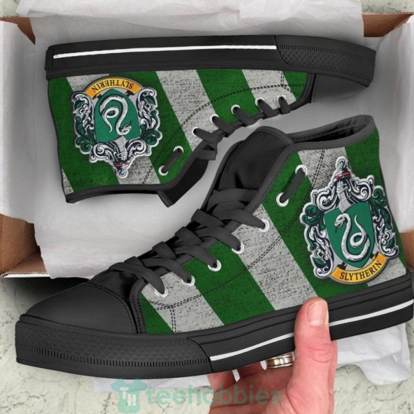 slytherin sneakers high top shoes harry potter fan gift 1 sMcyP 600x600px Slytherin Sneakers High Top Shoes Harry Potter Fan Gift
