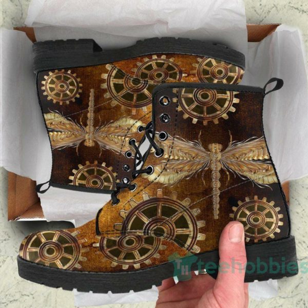 steampunk dragonfly handcrafted leather boots shoes 1 sBeBY 600x600px Steampunk Dragonfly Handcrafted Leather Boots Shoes