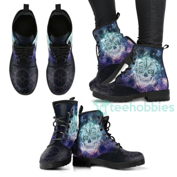 steampunk skull handcrafted leather boots shoes 1 8gF5S 600x600px Steampunk Skull Handcrafted Leather Boots Shoes