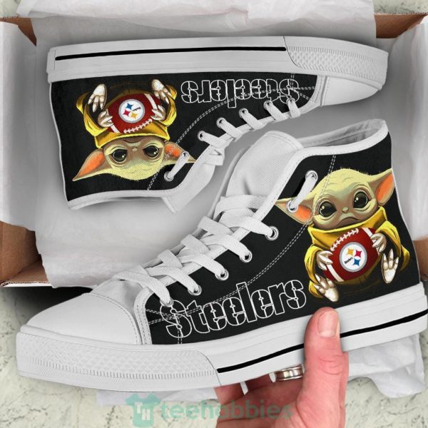 steelers cute baby yoda high top shoes fan gift 2 vZ9At 600x600px Steelers Cute Baby Yoda High Top Shoes Fan Gift