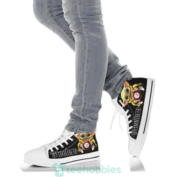steelers cute baby yoda high top shoes fan gift 5 vEysO 600x600px Steelers Cute Baby Yoda High Top Shoes Fan Gift