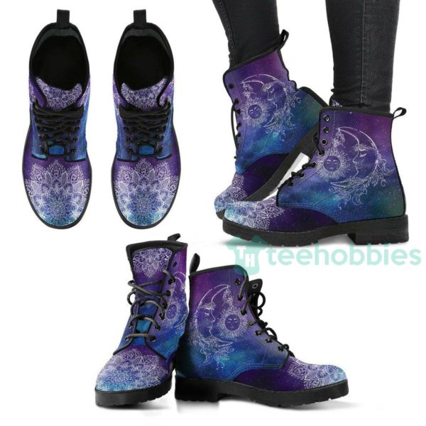 sun and moon galaxy handcrafted leather boots shoes 1 ujkX4 600x600px Sun And Moon Galaxy Handcrafted Leather Boots Shoes