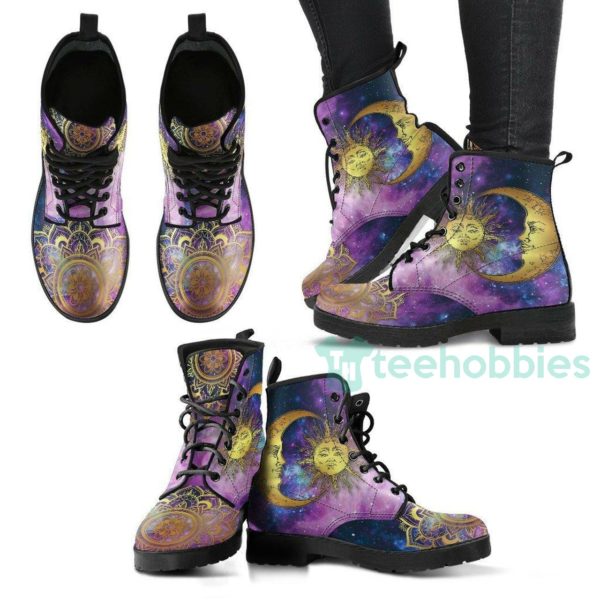 sun and moon mandala leather boots shoes 1 zeH43 600x600px Sun And Moon Mandala Leather Boots Shoes