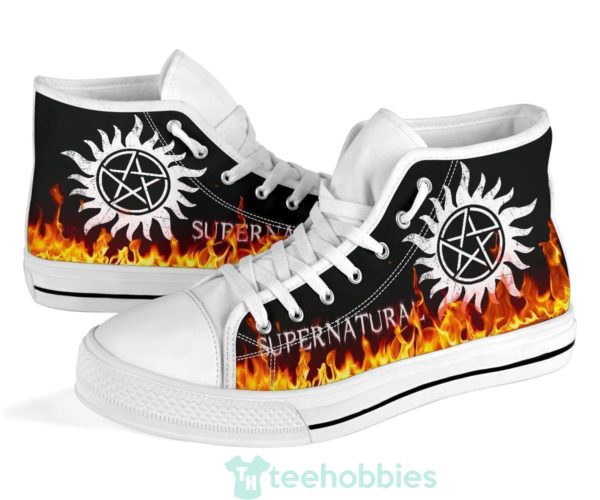 supernatural sneakers fire high top shoes fan gift idea 1 gUrkY 600x500px Supernatural Sneakers Fire High Top Shoes Fan Gift Idea