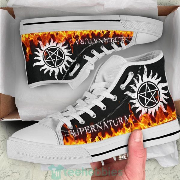 supernatural sneakers fire high top shoes fan gift idea 2 lBg7R 600x600px Supernatural Sneakers Fire High Top Shoes Fan Gift Idea