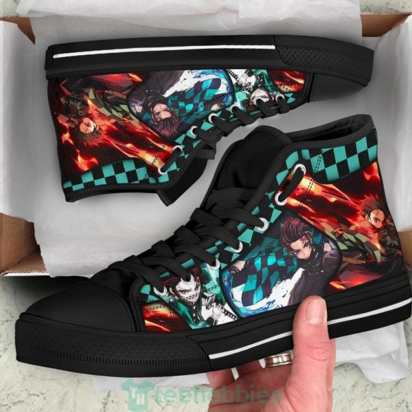 tanjiro fire and water breathing high top custom demon slayer shoes 2 j8oEh 600x600px Tanjiro Fire and Water Breathing High Top Custom Demon Slayer Shoes