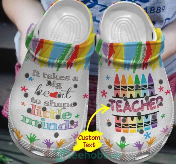 teacher clog shoes big heart to shape little minds 1 x8HsX 600x561px Teacher Clog Shoes Big Heart To Shape Little Minds