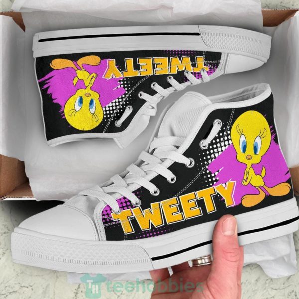 tweety sneakers high top shoes looney tunes fan 2 Xye42 600x600px Tweety Sneakers High Top Shoes Looney Tunes Fan