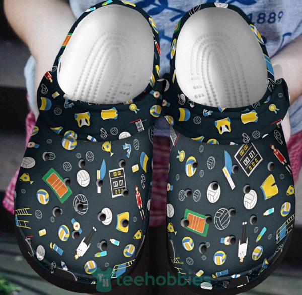 volleyball clog shoes volleyball pattern 1 74D9G 600x587px Volleyball Clog Shoes Volleyball Pattern