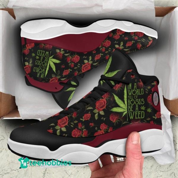 weed leaf and red roses pattern air jordan 13 sneaker shoes 1 K7i9y 600x600px Weed Leaf And Red Roses Pattern Air Jordan 13 Sneaker Shoes