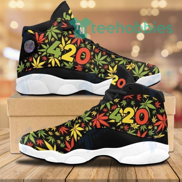 weed leaf color air jordan 13 sneaker shoesi shoes 1 swlyF 600x600px Weed Leaf Colorful Air Jordan 13 Sneaker Shoes