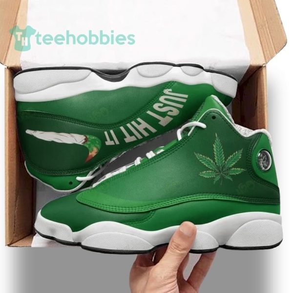 weed leaf just hit it green air jordan 13 sneaker shoes 1 ne77h 600x600px Weed Leaf Just Hit It Green Air Jordan 13 Sneaker Shoes