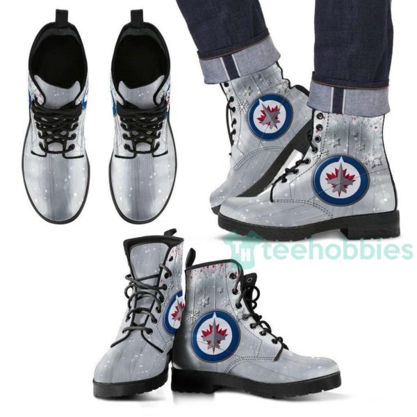 winnipeg jets leather boots shoes grey 1 3eSMc 600x600px Winnipeg Jets Leather Boots Shoes Grey