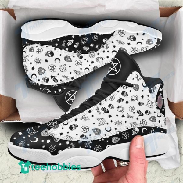 witch icon pattern air jordan 13 sneaker shoes 2 BK9TY 600x600px Witch Icon Pattern Air Jordan 13 Sneaker Shoes