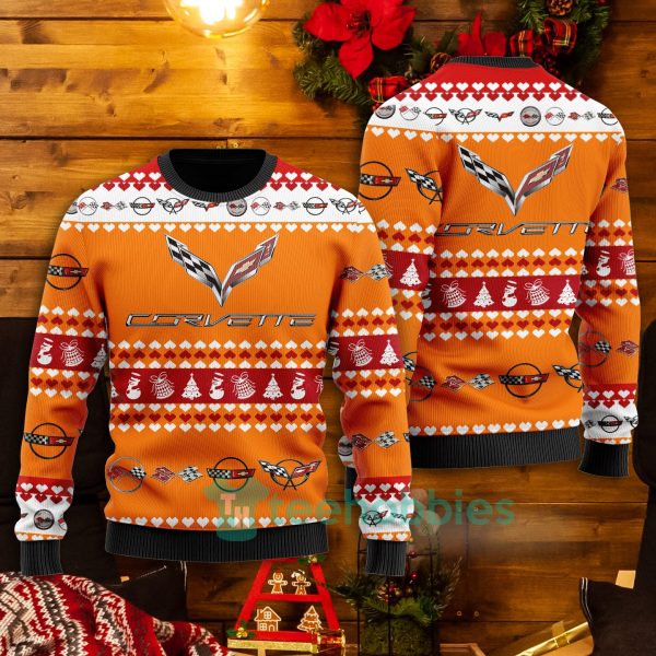 3d all over printed chevrolet corvette orange christmas sweater 1 3YiJr 600x600px 3D All Over Printed Chevrolet Corvette Orange Christmas Sweater