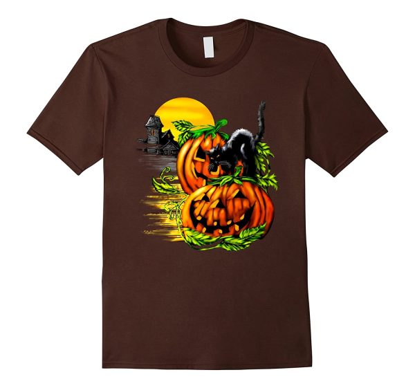 81LWCwBq2BPL. UL1500 600x561px Pumpkin Halloween Black Cat Best Gift T Shirt