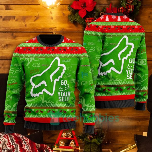 all over printed fox go yourself green christmas sweater 1 svI0h 600x600px All Over Printed Fox Go Yourself Green Christmas Sweater