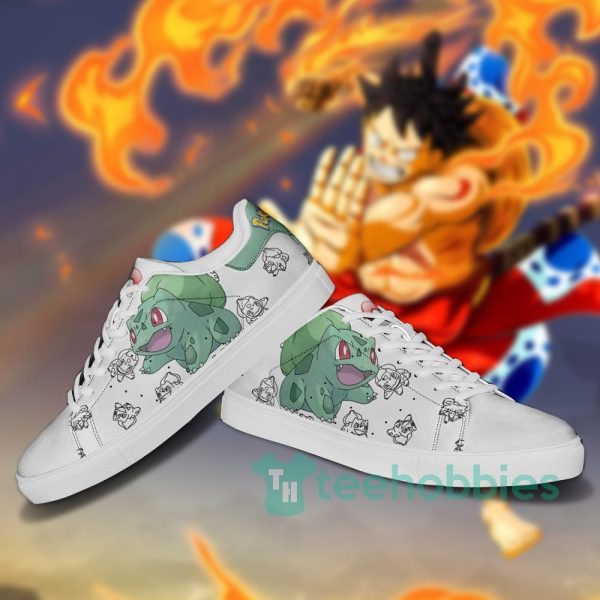 bulbasaur pokemon custom anime skate shoes for men and women 3 V5QcK 600x600px Bulbasaur Pokemon Custom Anime Skate Shoes For Men And Women