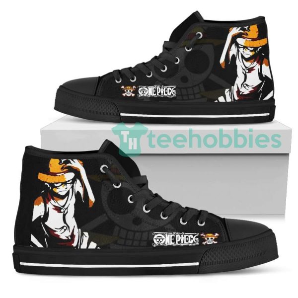 cool face luffy high top shoes custom one piece anime fans 3 h8dcO 600x600px Cool Face Luffy High Top Shoes Custom One Piece Anime Fans