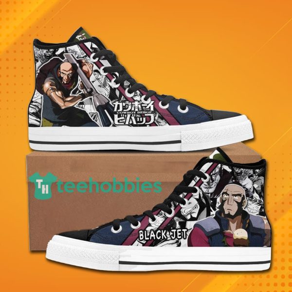 cowboy bebop anime black jet high top canvas shoes 1 xMfcB 600x600px Cowboy Bebop Anime Black Jet High Top Canvas Shoes