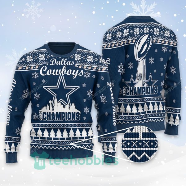 custom name dallas cowboys all over printed christmas sweater 1 MUqcC 600x600px Custom Name Dallas Cowboys All Over Printed Christmas Sweater