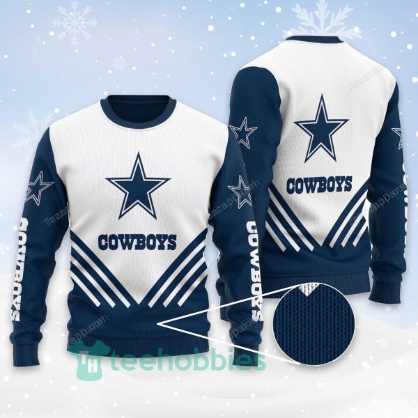 dallas cowboys all over printed white funny christmas sweater 1 tOgqy 600x600px Dallas Cowboys All Over Printed White Funny Christmas Sweater