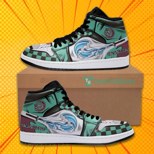 demon slayer anime tanjiro water skill air jordan hightop shoes 2 cIzeS 600x600px Demon Slayer Anime Tanjiro Water Skill Air Jordan Hightop Shoes