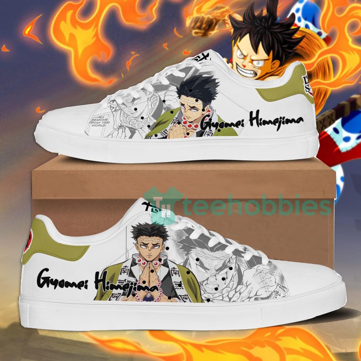 Demon Slayer Gyomei Himejima Custom Anime Skate Shoes