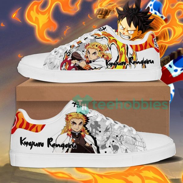 demon slayer kyojuro rengoku custom anime skate shoes 1 in4CB 600x600px Demon Slayer Kyojuro Rengoku Custom Anime Skate Shoes