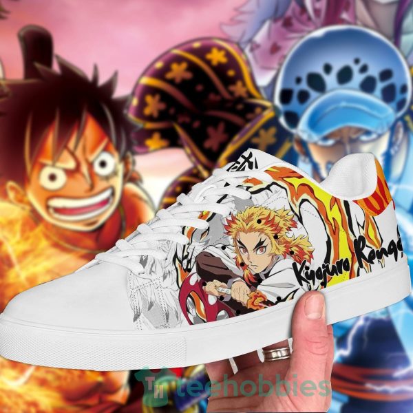 demon slayer kyojuro rengoku custom anime skate shoes 2 4DsmT 600x600px Demon Slayer Kyojuro Rengoku Custom Anime Skate Shoes