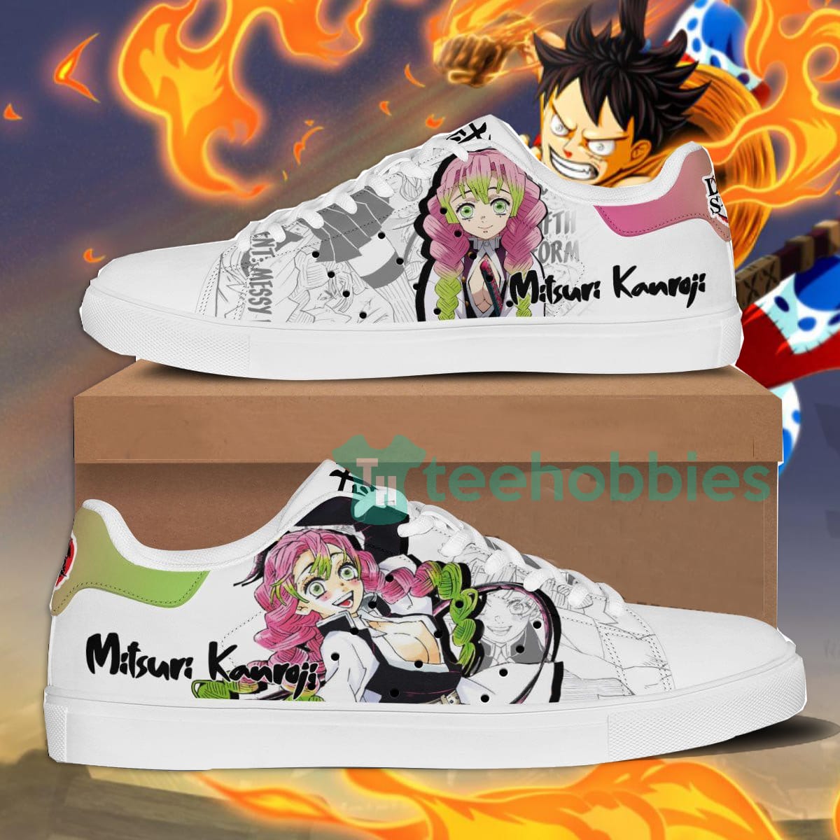 Demon Slayer Mitsuri Kanroji Custom Anime Skate Shoes