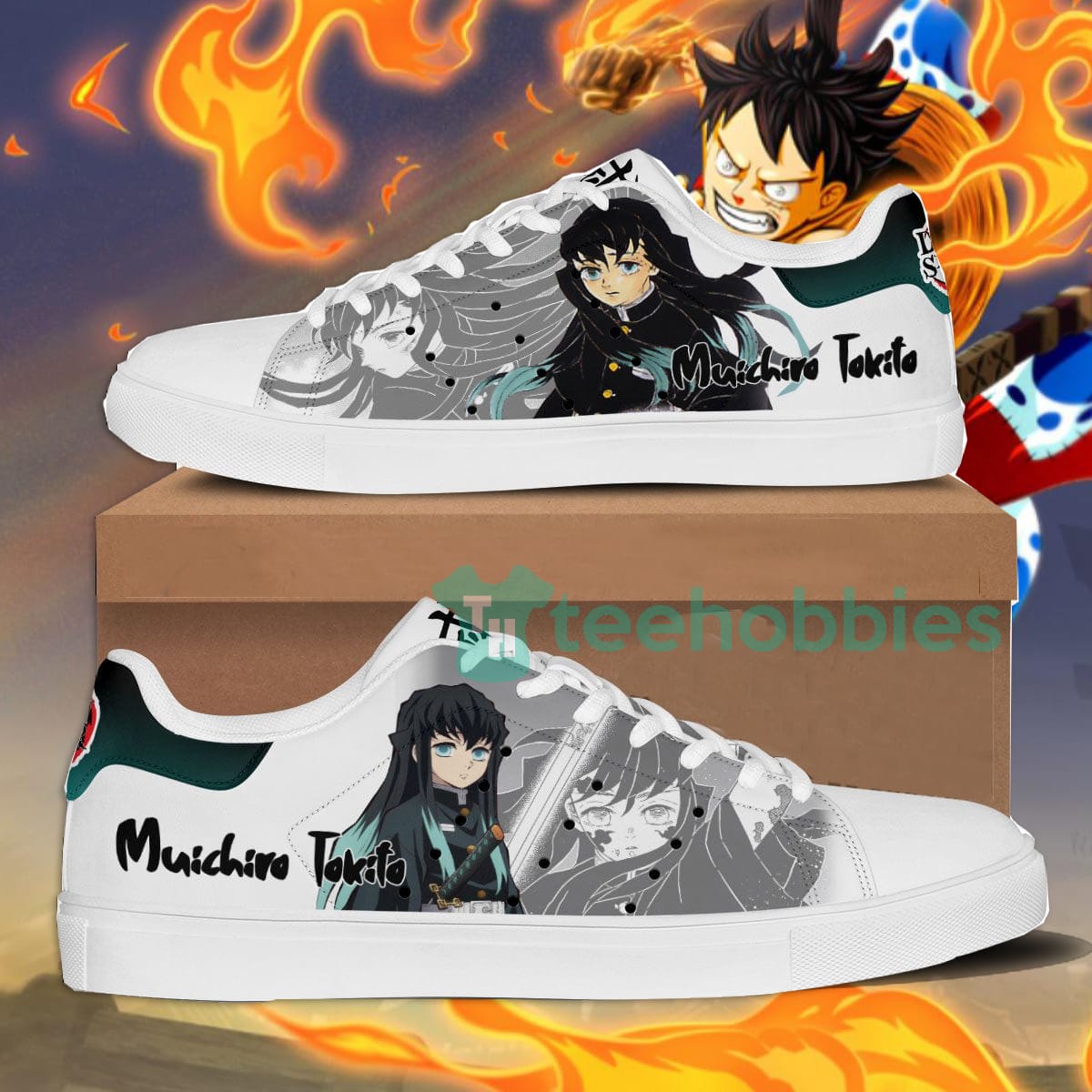 Demon Slayer Muichiro Tokito Custom Anime Skate Shoes