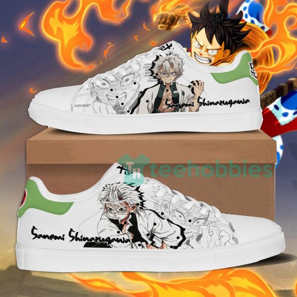 demon slayer sanemi shinazugawa custom anime skate shoes 1 2uM9x 600x600px Demon Slayer Sanemi Shinazugawa Custom Anime Skate Shoes