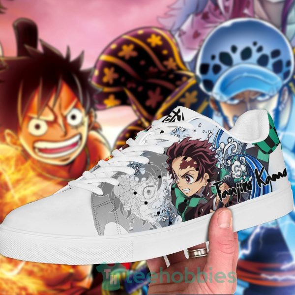 demon slayer tanjiro and nezuko custom anime skate shoes 2 7tU3h 600x600px Demon Slayer Tanjiro and Nezuko Custom Anime Skate Shoes