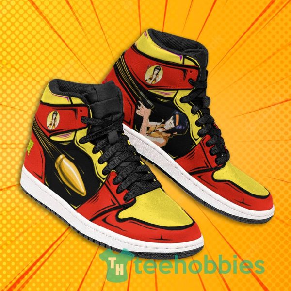 faye valentine shoes custom cowboy bebop anime air jordan hightop sneakers 2 QPt16 600x600px Faye Valentine Shoes Custom Cowboy Bebop Anime Air Jordan Hightop Sneakers