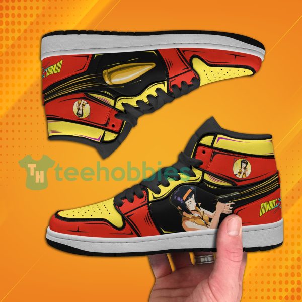 faye valentine shoes custom cowboy bebop anime air jordan hightop sneakers 3 Ycb8R 600x600px Faye Valentine Shoes Custom Cowboy Bebop Anime Air Jordan Hightop Sneakers